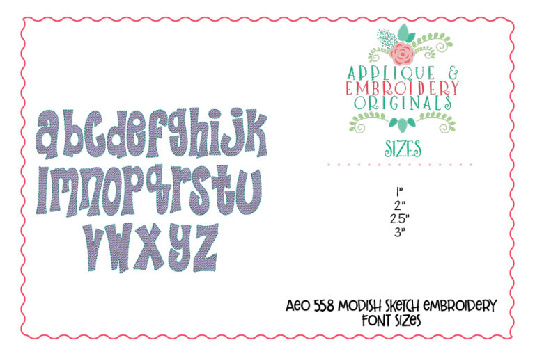 558 Modish Sketch Embroidery Font - Image 2