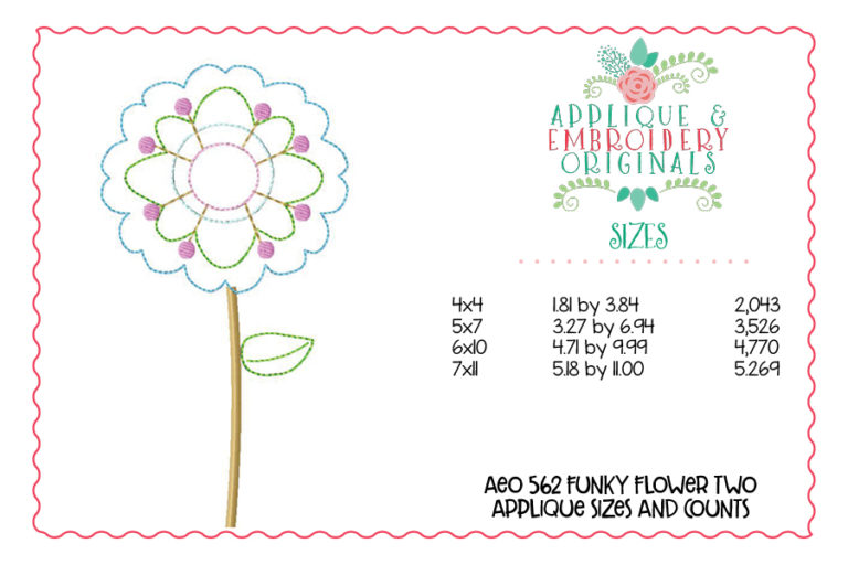 562 Funky Flower Two Applique Design - Image 3