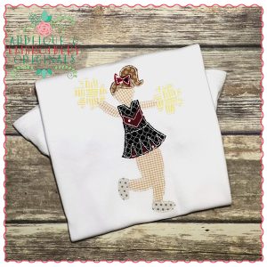 564 Cheerleader Football Simple Stitch Applique Design