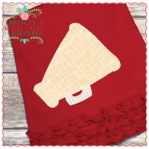 568 Cheerleader Megaphone Simple Stitch Applique Design