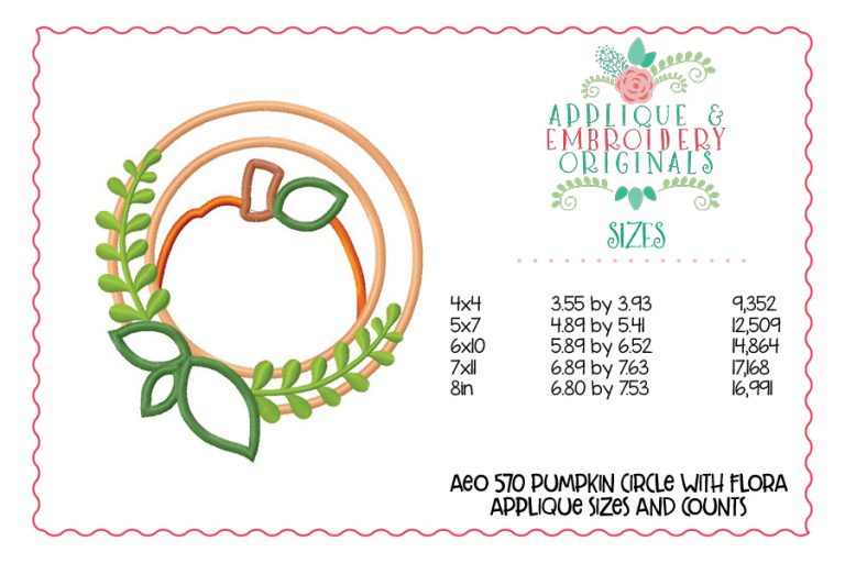 570 Pumpkin Circle Flora Applique Design - Image 2