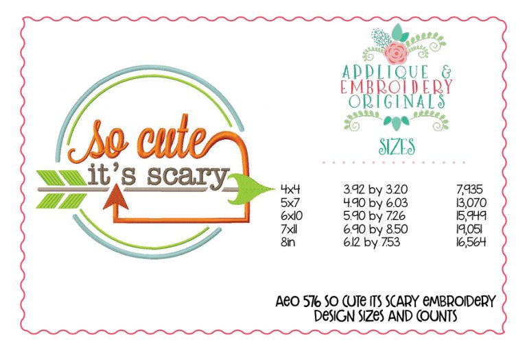 576 So Cute Its Scary Embroidery Design - Image 3