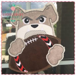 579 Bulldog Football Door Hanger In-The-Hoop Applique Design