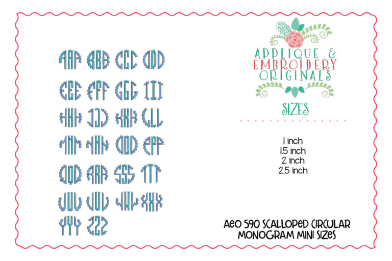 590 Scalloped Circular Monogram Mini Font - Image 2