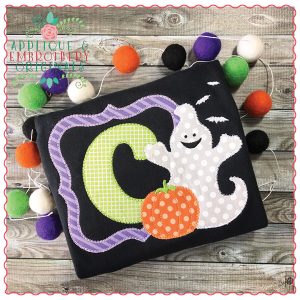 592 Ghost Alpha Frame Applique Font