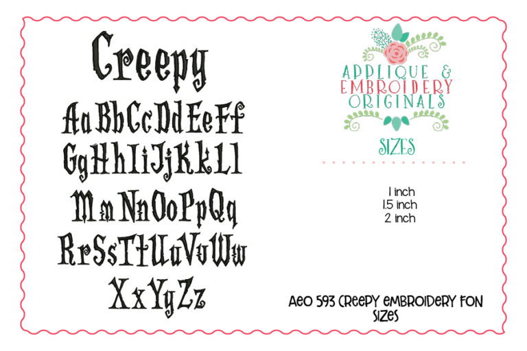593 Creepy Embroidery Font - Image 3