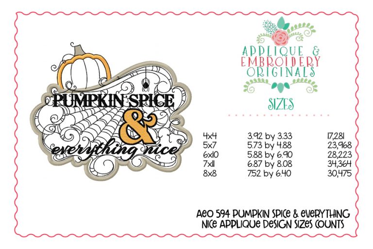 594 Pumpkin Spice and Everything Nice Applique Design - Image 4