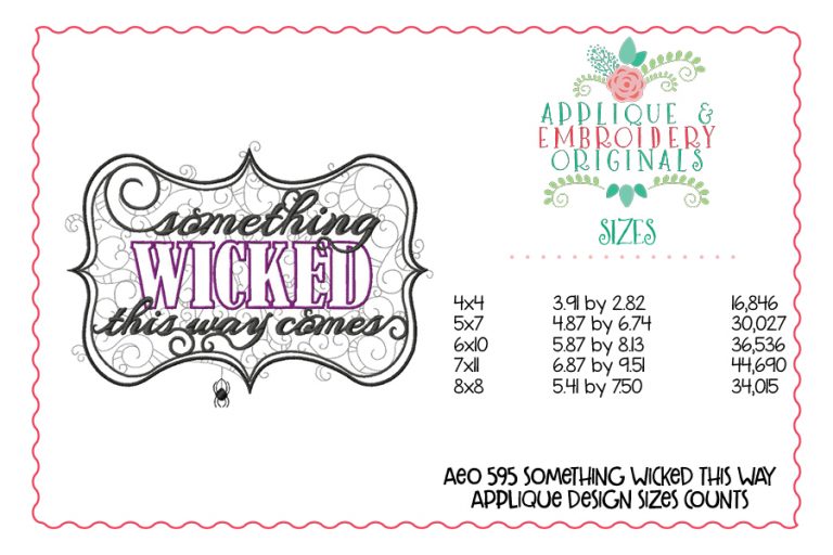 595 Something Wicked This Way Comes Applique Design - Image 4