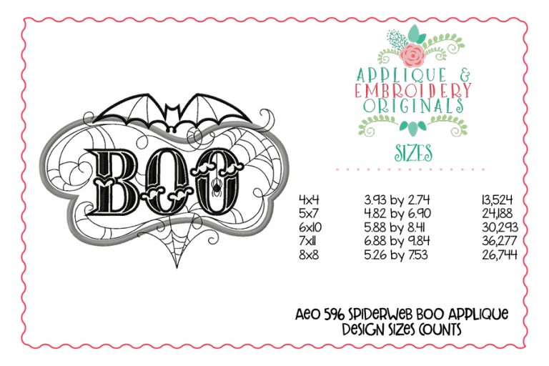 596 Spiderweb Boo Applique Design - Image 3