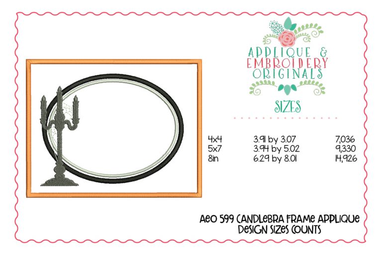 599 Candleabra Frame Applique Design - Image 3