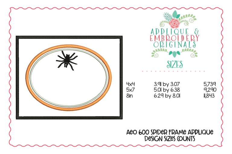 600 Spider Frame Applique Design - Image 3