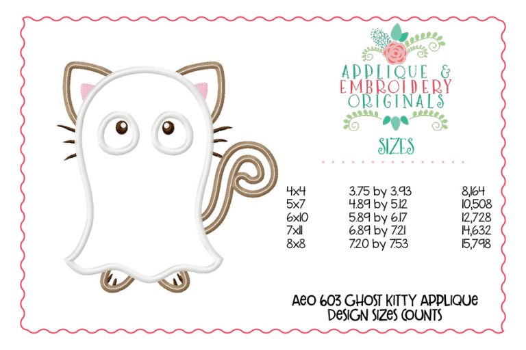 603 Ghost Kitty Applique Design - Image 2