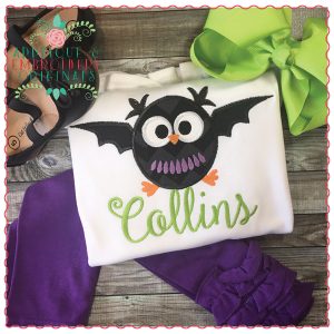 609 Owl Bat Applique Design