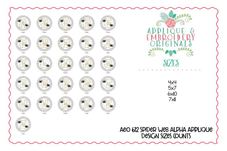 612 Spider Web Alpha Applique Font - Image 5