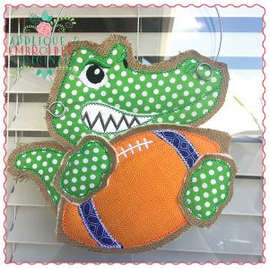 613 Gator Football Door Hanger In-The-Hoop Applique Design