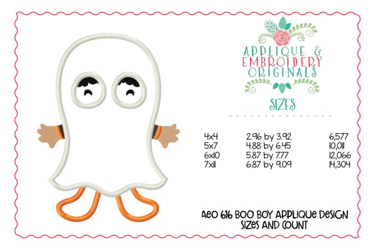 616 Boo Boy Ghost Applique Design - Image 3
