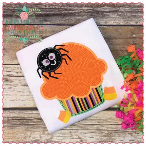 626 Halloween Spider Cupcake Applique Design