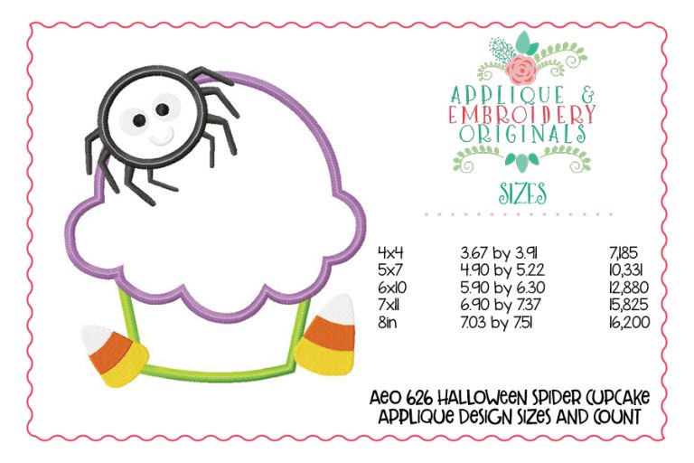 626 Halloween Spider Cupcake Applique Design - Image 4