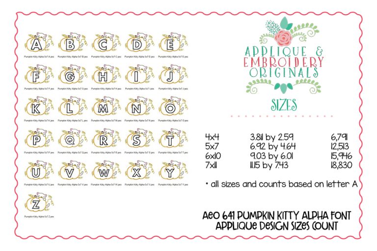 641 Pumpkin Kitty Alpha Applique Font - Image 5