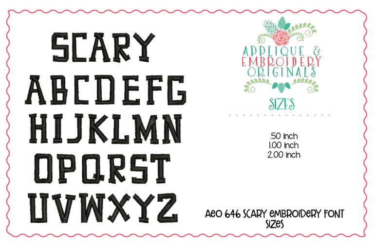 646 Scary Embroidery Font - Image 3