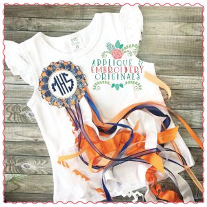 649 Mum Homecoming Monogram In The Hoop Corsage Design