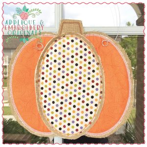 650 Pumpkin Door Hanger In-The-Hoop Applique Design