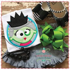 657 Princess Zombie Circle Applique Design