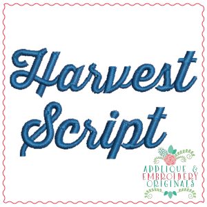 664 Harvest Script Embroidery Font