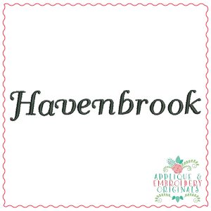 665 Havenbrook Framed Monogram Script Embroidery Font