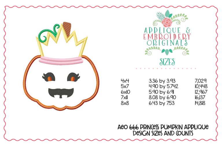 666 Princess Crown Pumpkin Applique Design - Image 4