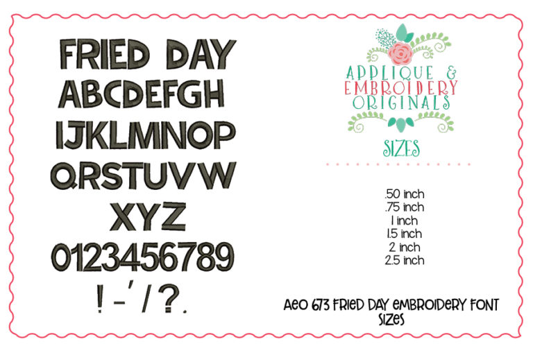 673 Fried Day Embroidery Font - Image 3