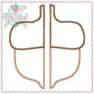 674 Split Acorn Applique Design
