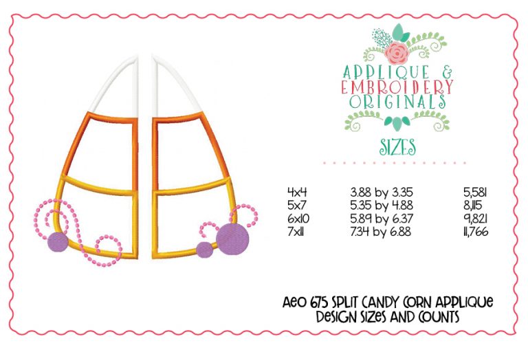 675 Split Candy Corn Applique Design - Image 4