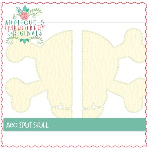 681 Split Skull Bones Applique Design
