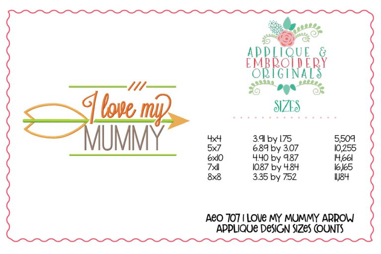 707 I Love My Mummy Trick Applique Design - Image 3