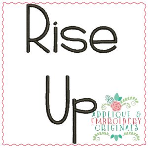 721 Rise Up Embroidery Font