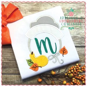728 Pilgrim Girl Frame Circle Frame Circle Applique Design