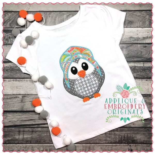 729 Girl Pilgrim Owl Applique Design - Image 2