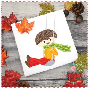 730 Swinging Boy Applique Design