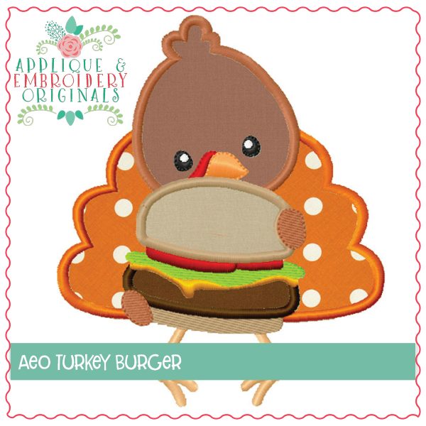 736 Turkey Burger Applique Design - Image 2