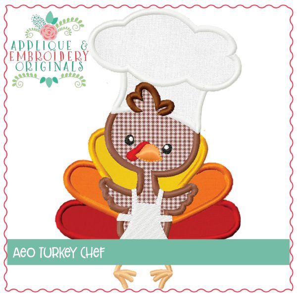 737 Turkey Chef Applique Design - Image 2