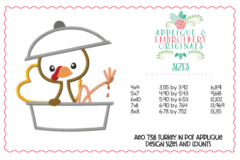 738 Turkey in Pot Applique Design - Image 5