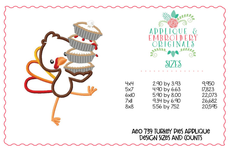 739 Turkey Pies Applique Design - Image 5