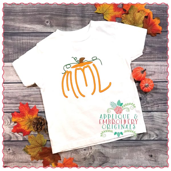 742 Autumn Pumpkin Alpha Embroidery Font - Image 3