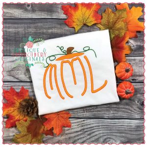 742 Autumn Pumpkin Alpha Embroidery Font