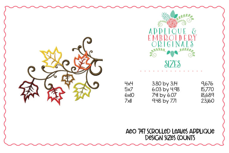747 Scrolled Leaves Applique Design - Image 3