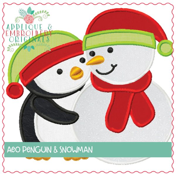 1308 Penguin and Snowman Applique Design - Image 2