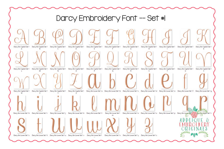 301 Darcy Font with Alternates Embroidery Font - Image 15