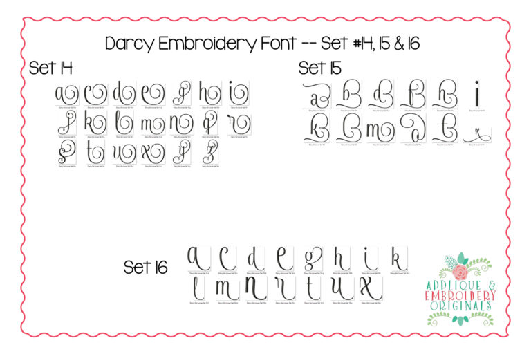 301 Darcy Font with Alternates Embroidery Font - Image 11