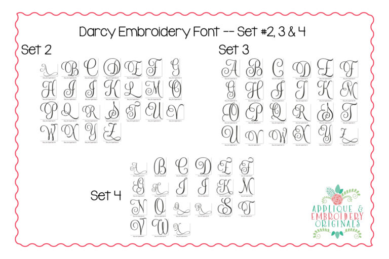 301 Darcy Font with Alternates Embroidery Font - Image 7